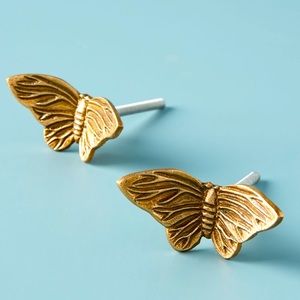 NWT (4) Anthropologie Butterfly Knobs-Brass